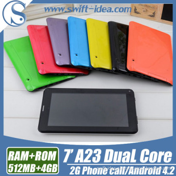 Made in China! ! ! New Hot! Colorful 7" A23 Dual Core GSM Phone Call Cheap Tablet PC (PBD724A2G)
